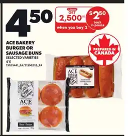 Loblaws ACE BAKERY BURGER OR SAUSAGE BUNS, 4'S offer