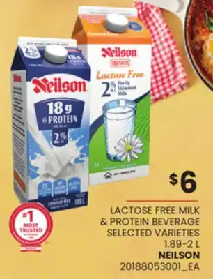 Loblaws LACTOSE FREE MILK & PROTEIN BEVERAGE, 1.89 - 2 L NEILSON offer
