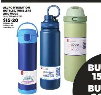Loblaws ALL PC HYDRATION BOTTLES, TUMBLERS AND MUGS offer