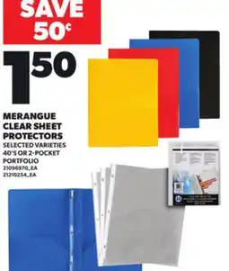 Loblaws MERANGUE CLEAR SHEET PROTECTORS, 40'S OR 2-POCKET offer