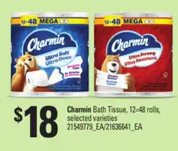Loblaws CHARMIN BATH TISSUE, 12=48 ROLLS offer
