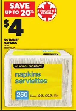Loblaws NO NAME NAPKINS, 250'S offer