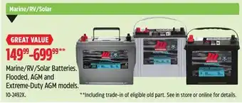 Canadian Tire Marine/RV/Solar Batteries offer