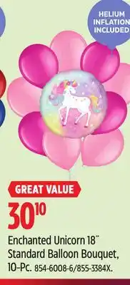 Canadian Tire Enchanted Unicorn 18˝ Standard Balloon Bouquet, 10-Pc offer