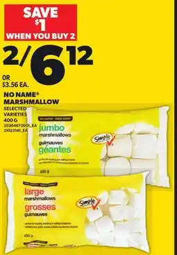 Loblaws NO NAME MARSHMALLOW, 400G offer