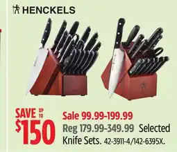 Canadian Tire Selected Knife Sets offer