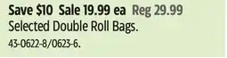 Canadian Tire Selected Double Roll Bags offer