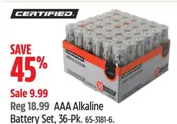 Canadian Tire Certified AAA Alkaline Battery Set, 36-Pk offer