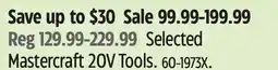 Canadian Tire Mastercraft 20V Tools offer