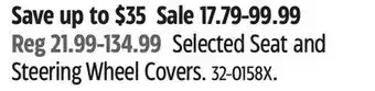 Canadian Tire Selected Seat and Steering Wheel Covers offer