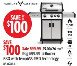 Canadian Tire 3-Burner BBQ with TempASSURED Technology offer
