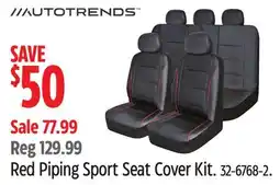 Canadian Tire Red Piping Sport Seat Cover Kit offer