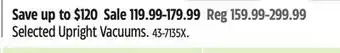 Canadian Tire Selected Upright Vacuums offer