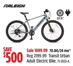 Canadian Tire Raleigh Transit Urban Adult Electric Bike offer