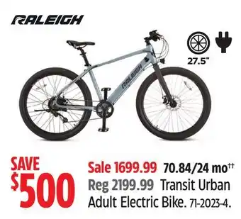 Canadian Tire Raleigh Transit Urban Adult Electric Bike offer