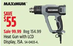 Canadian Tire Maximum Heat Gun with LCD Display, 15A offer