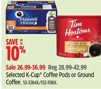 Canadian Tire Keurig Selected K-Cup Coffee Pods or Ground Coffee offer