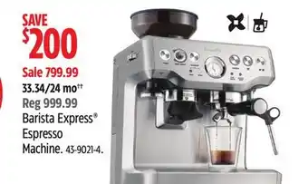 Canadian Tire Breville Barista Express Espresso Machine offer