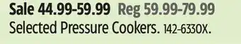 Canadian Tire Selected Pressure Cookers offer
