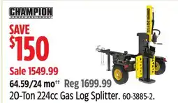 Canadian Tire Champion 20-Ton 224cc Gas Log Splitter offer