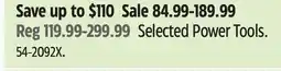 Canadian Tire Selected Power Tools offer