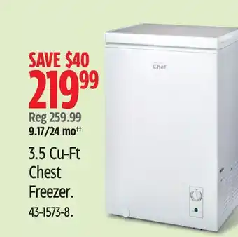 Canadian Tire 3.5 Cu-Ft Chest Freezer offer