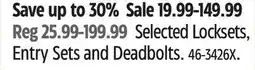 Canadian Tire Selected Locksets, Entry Sets and Deadbolts offer