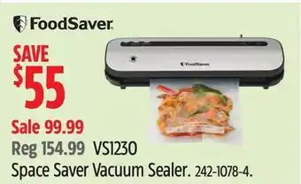 Canadian Tire FoodSaver VS1230 Space Saver Vacuum Sealer offer