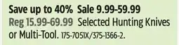 Canadian Tire Selected Hunting Knives or Multi-Tool offer