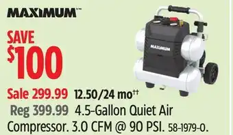Canadian Tire Maximum 4.5-Gallon Quiet Air Compressor offer