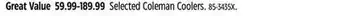 Canadian Tire Selected Coleman Coolers offer