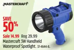 Canadian Tire Mastercraft 3W Handheld Waterproof Spotlight offer