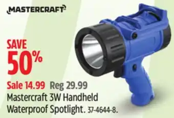 Canadian Tire Mastercraft 3W Handheld Waterproof Spotlight offer