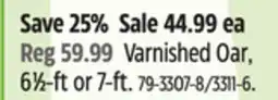 Canadian Tire Invincible Marine Varnished Oar, 61⁄2-ft or 7-ft offer
