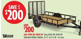 Canadian Tire MotoMaster Selected Utility Trailers offer