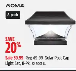 Canadian Tire Noma Solar Post Cap Light Set, 8-Pk offer