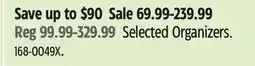 Canadian Tire Selected Organizers offer