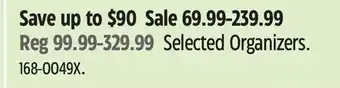 Canadian Tire Selected Organizers offer