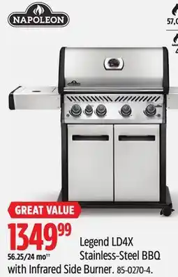 Canadian Tire NAPOLEON Legend LD4X Stainless-Steel BBQ with Infrared Side Burner offer