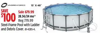 Canadian Tire Steel-Frame Pool with Ladder and Debris Cover offer