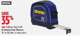 Canadian Tire Irwin Bi-Material Tape Measure offer
