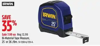 Canadian Tire Irwin Bi-Material Tape Measure offer