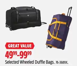 Canadian Tire Roots Selected Wheeled Duffle Bags offer
