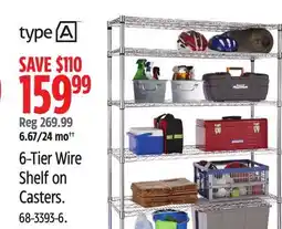 Canadian Tire 6-Tier Wire Shelf on Casters offer