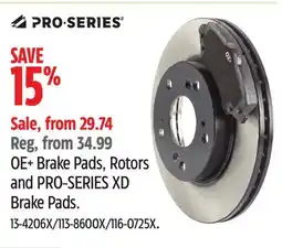 Canadian Tire OE+ Brake Pads, Rotors and PRO-SERIES XD Brake Pads offer