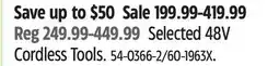 Canadian Tire Yardworks Selected 48V Cordless Tools offer