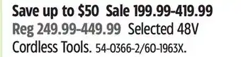 Canadian Tire Yardworks Selected 48V Cordless Tools offer