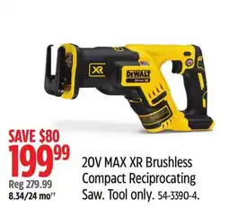 Canadian Tire 20V MAX XR Brushless Compact Reciprocating Saw offer