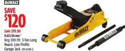 Canadian Tire 3-Ton Long Reach, Low Profile Garage Jack offer