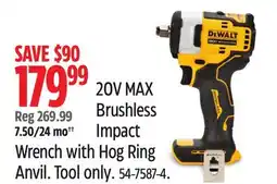 Canadian Tire 20V MAX Brushless Impact Wrench with Hog Ring Anvil offer
